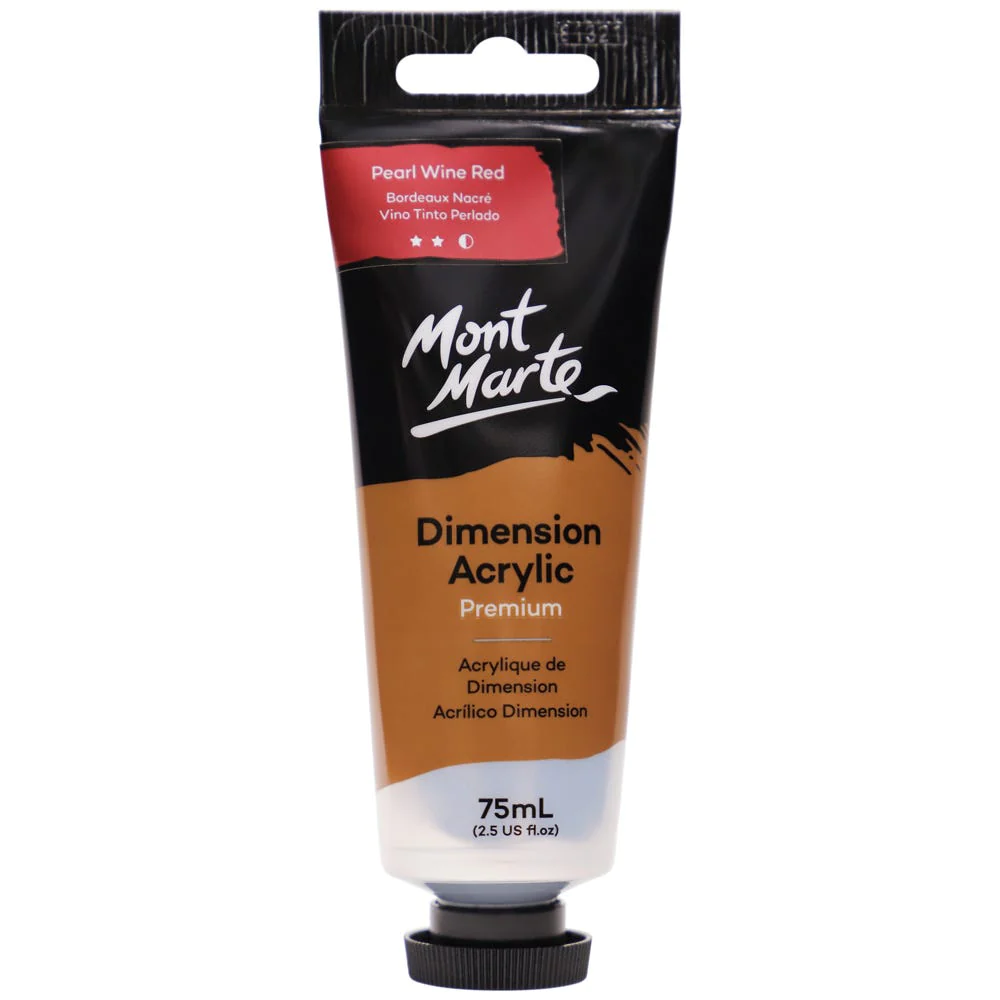 Tubo de Pintura Acrílica Dimension Premium 75ml - Color Vino Tinto Perlado - Mont Marte - PMDA0046