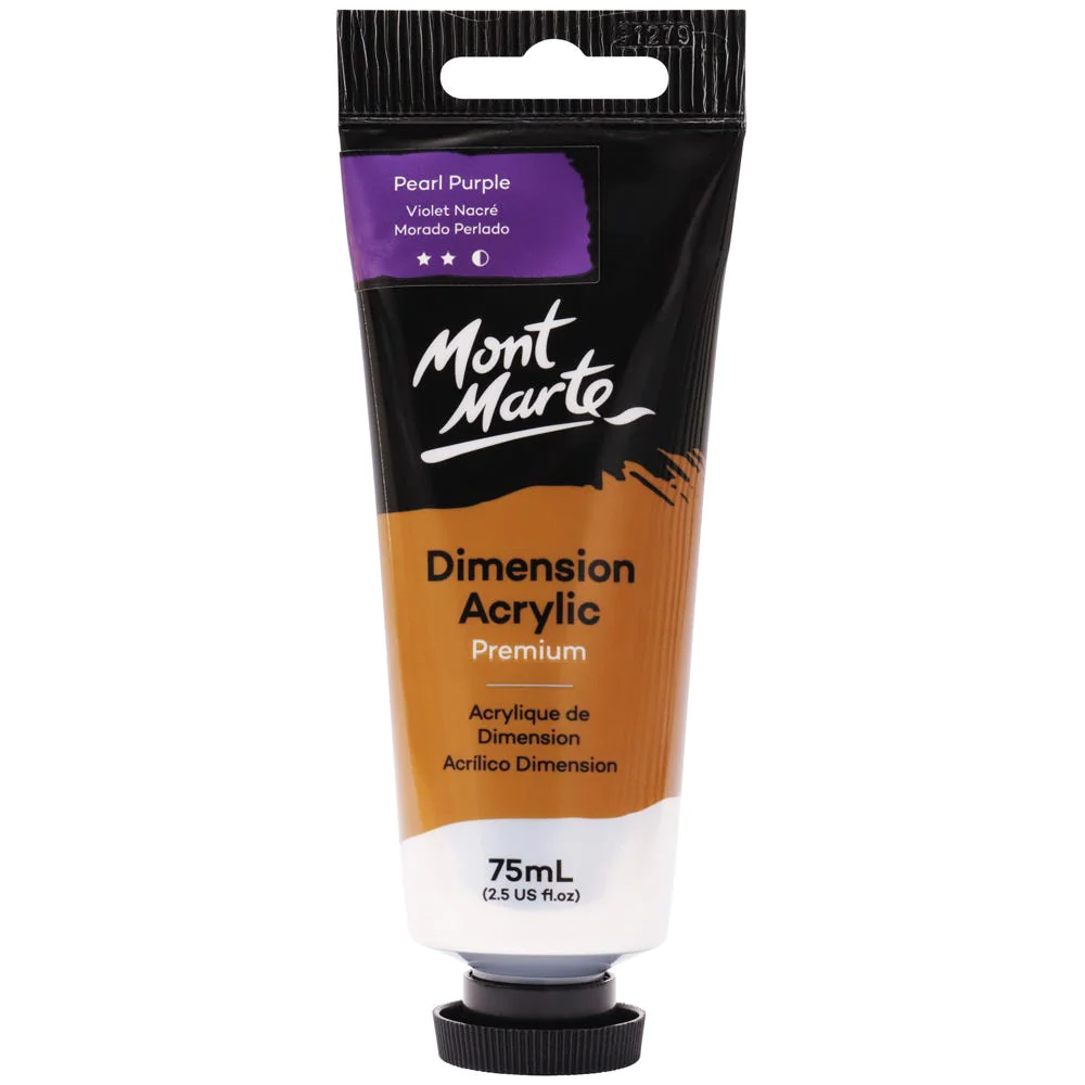 Tubo de Pintura Acrílica Dimension Premium 75ml - Color Morado Perlado - Mont Marte - PMDA0047