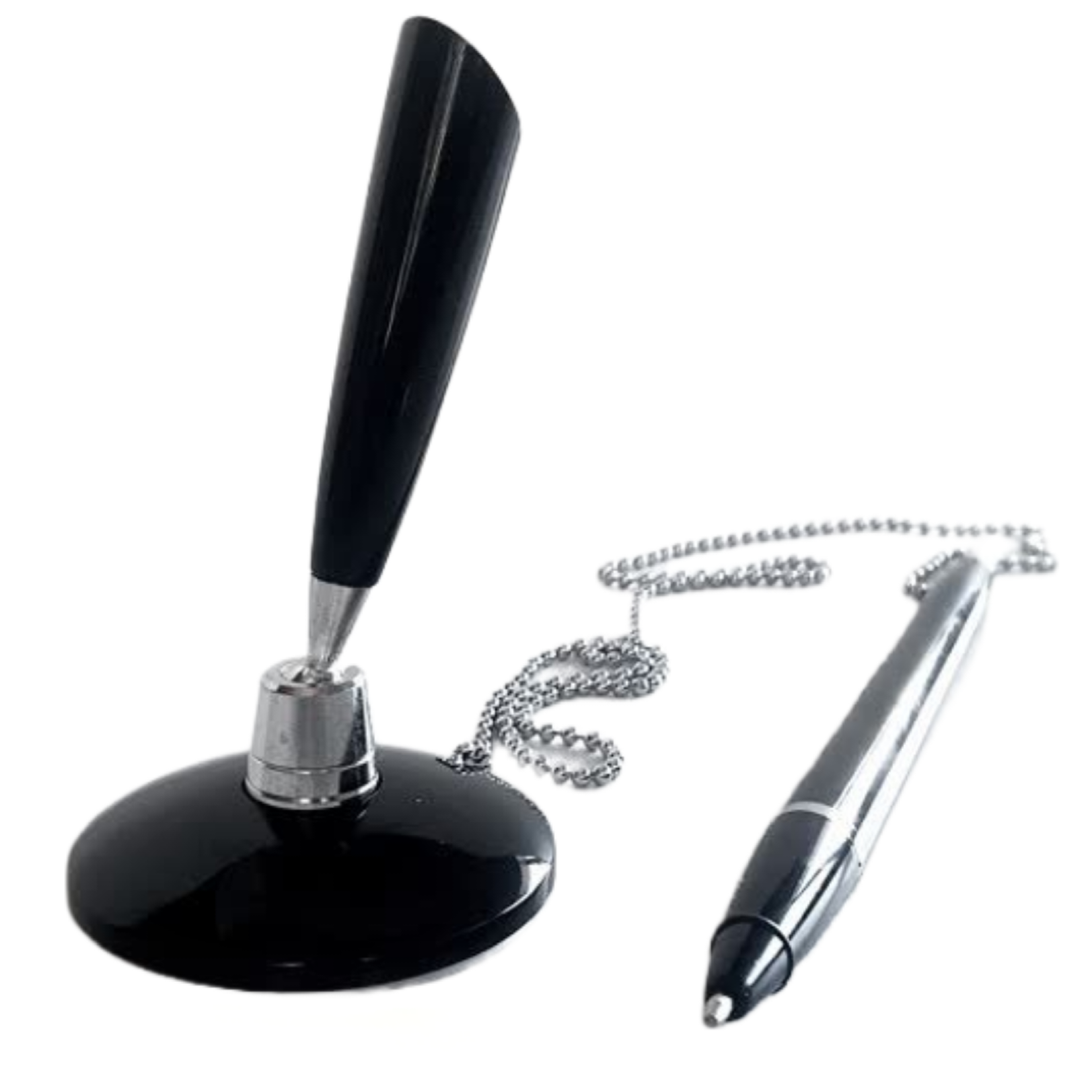 Bolígrafo con Cadena y Base Adhesiva en Blister, 1 mm, Tinta Azul - MX-BPB - maxOffice