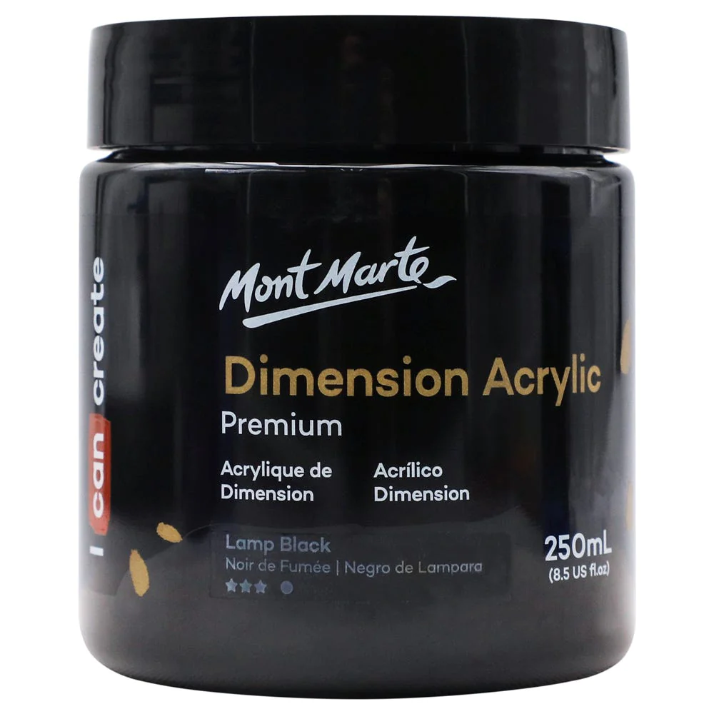 Pintura Acrílica Color Negro en Bote de 250 ml. - Mont Marte - PMDA2541
