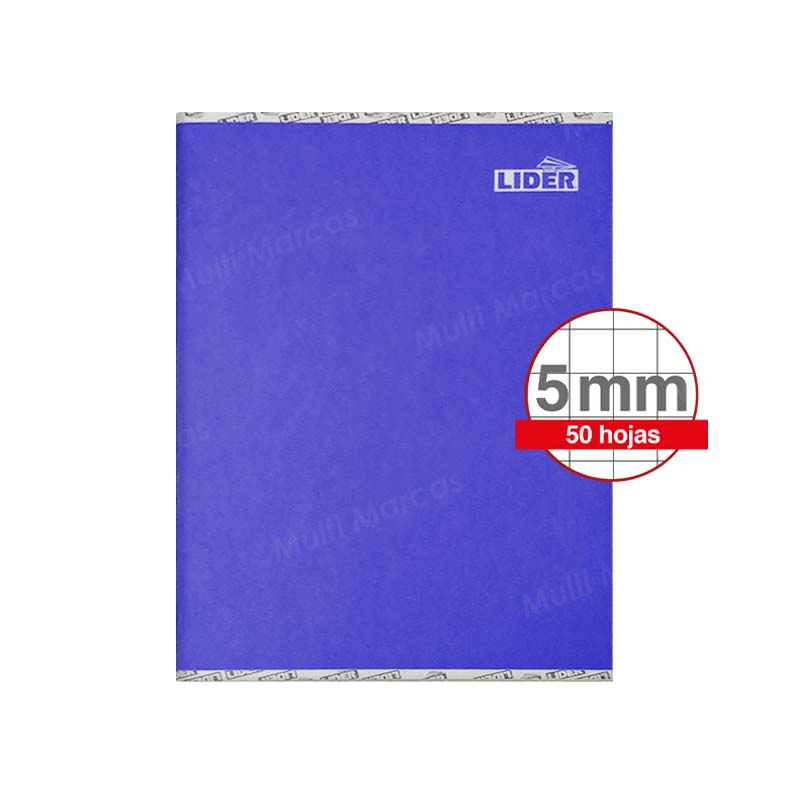 Cuaderno Engrapado de 50 Hojas Cuadricula Corriente 5 mm. - LIDER