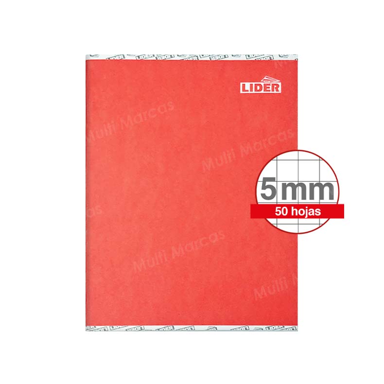 Cuaderno Engrapado de 50 Hojas Cuadricula Corriente 5 mm. - LIDER
