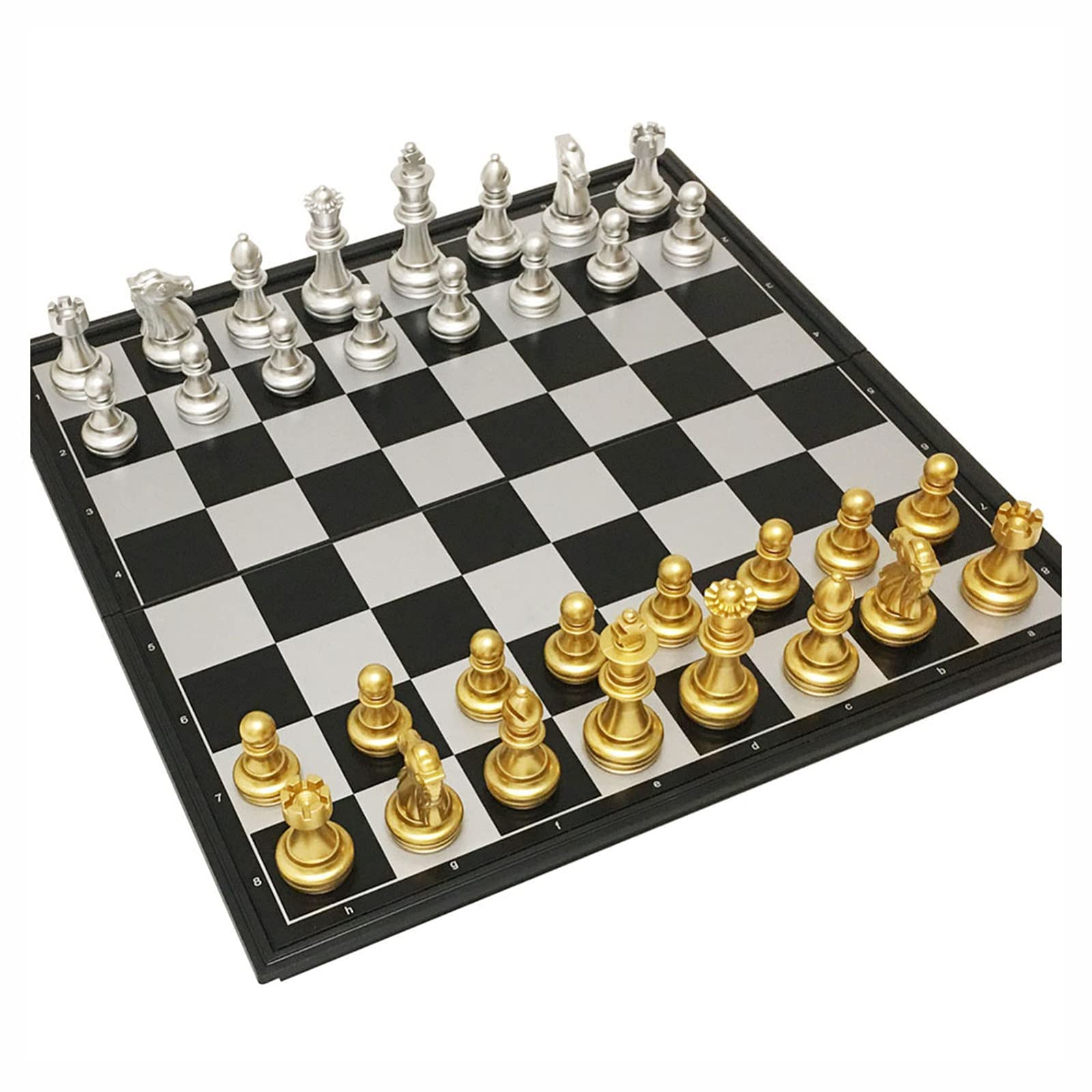 Tablero de Ajedrez Plástico Magnético con Piezas Plateadas y Doradas 34x34 cm. Nro. 3 - 3602