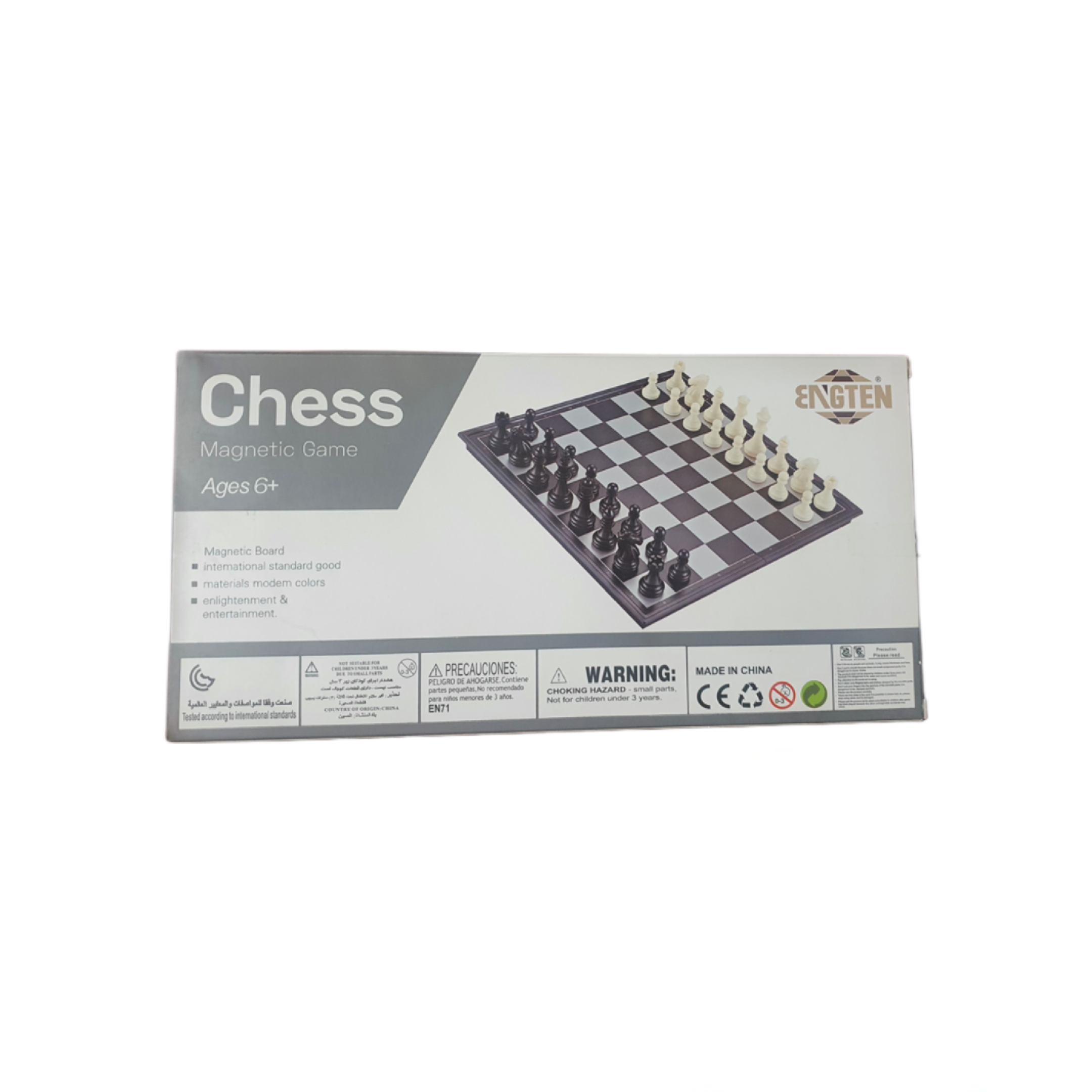 Tablero de Ajedrez Plástico Magnético con Piezas Blancas y Negras 30x30 cm. Nro. 2 - 3201