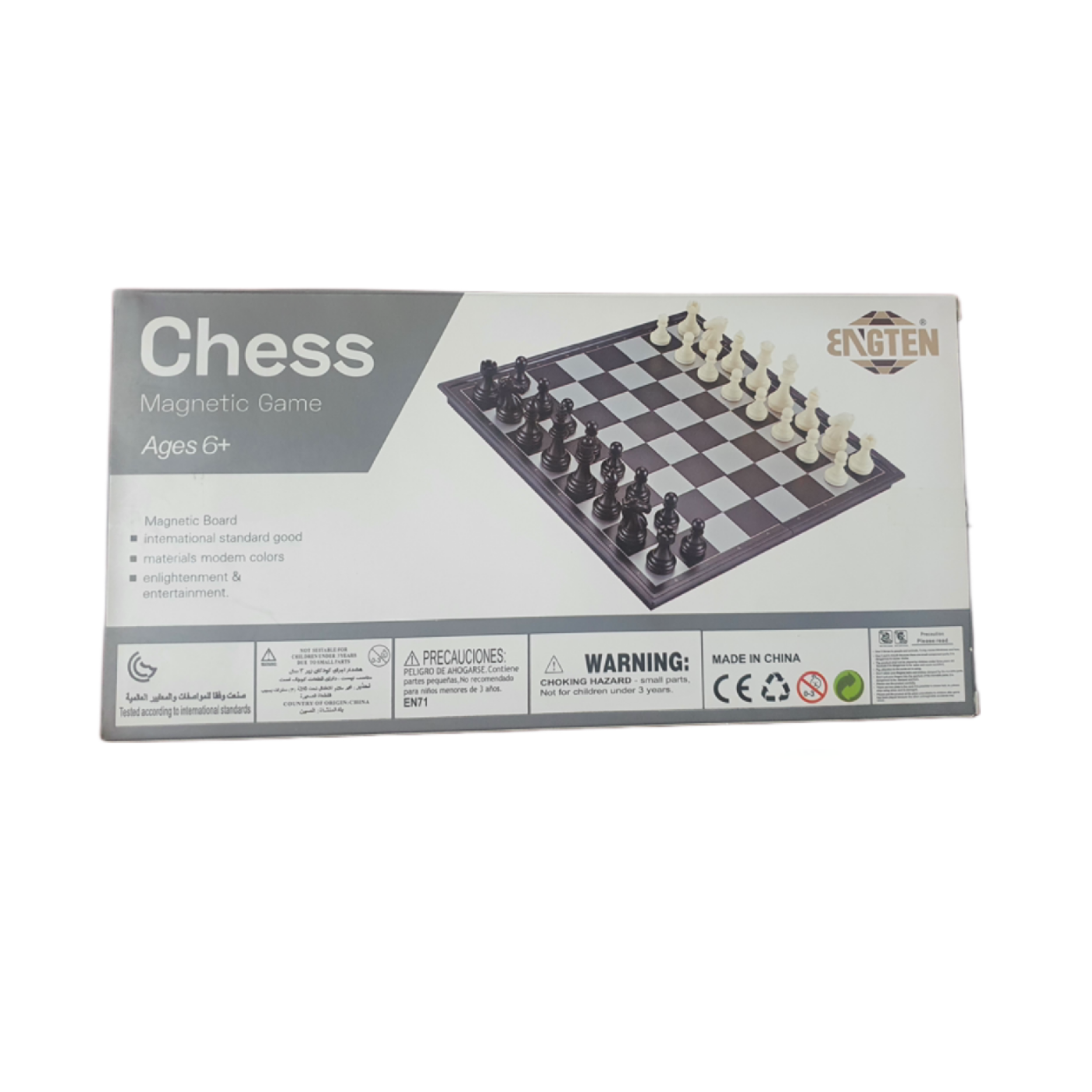 Tablero de Ajedrez Plástico Magnético con Piezas Blancas y Negras 34x34 cm. Nro. 3 - 3601
