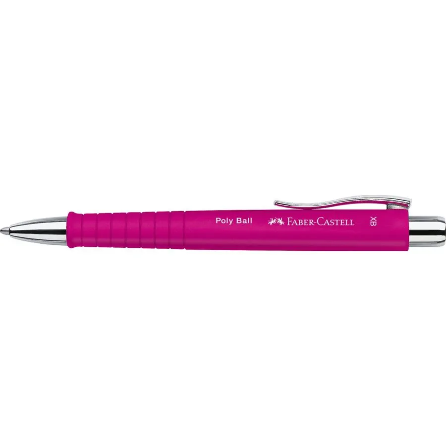Bolígrafo Poly Ball Colours Cuerpo Rosa - Tinta Azul - 241128 - Faber-Castell