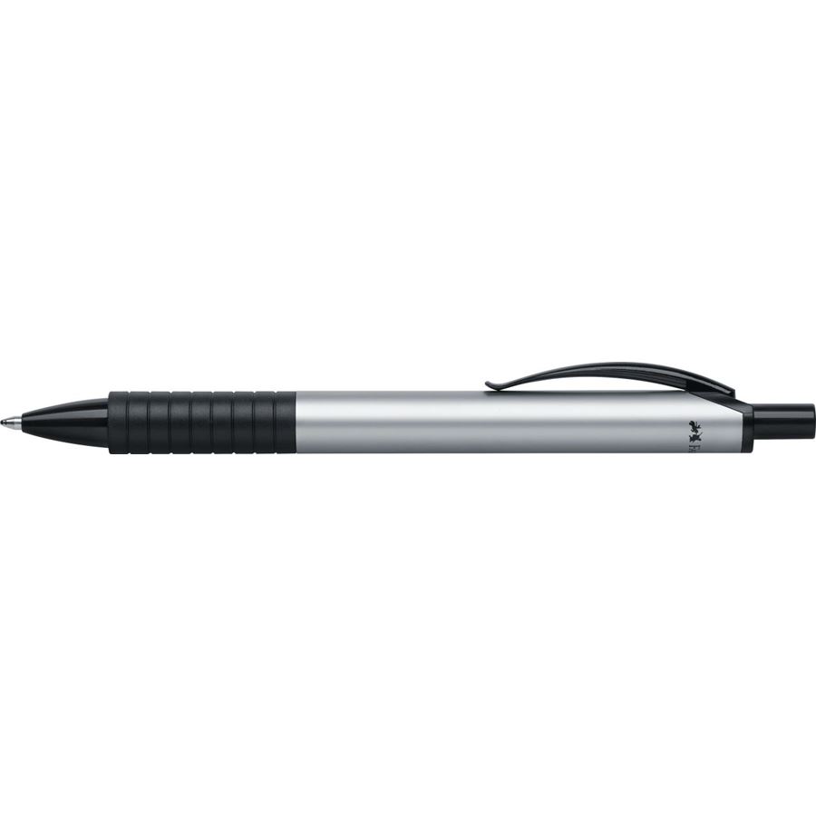 Bolígrafo Basic Cuerpo Plateado y Negro - Tinta Negro - Azul- 143411 - Faber-Castell