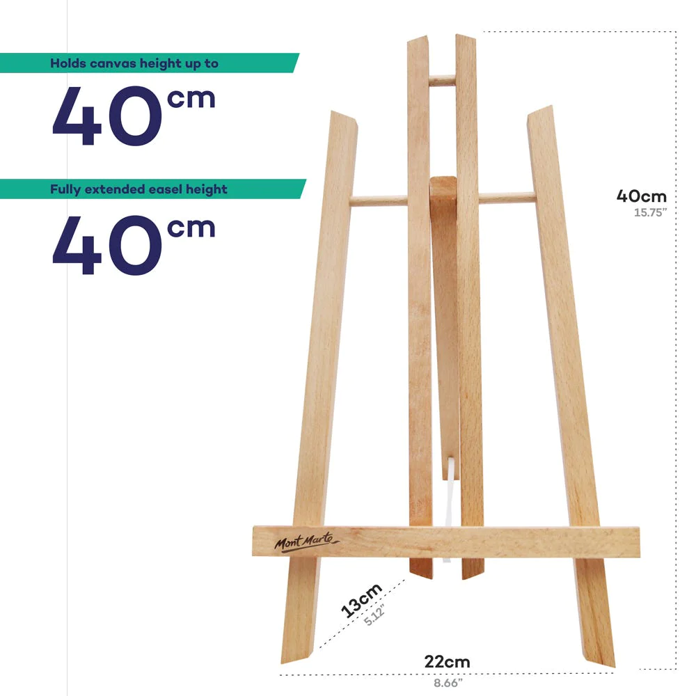 Caballete de Exhibición de Mesa Signature de Madera de Haya - Mediano 40x22x23.5 cm.- MEA0014 - Mont Marte