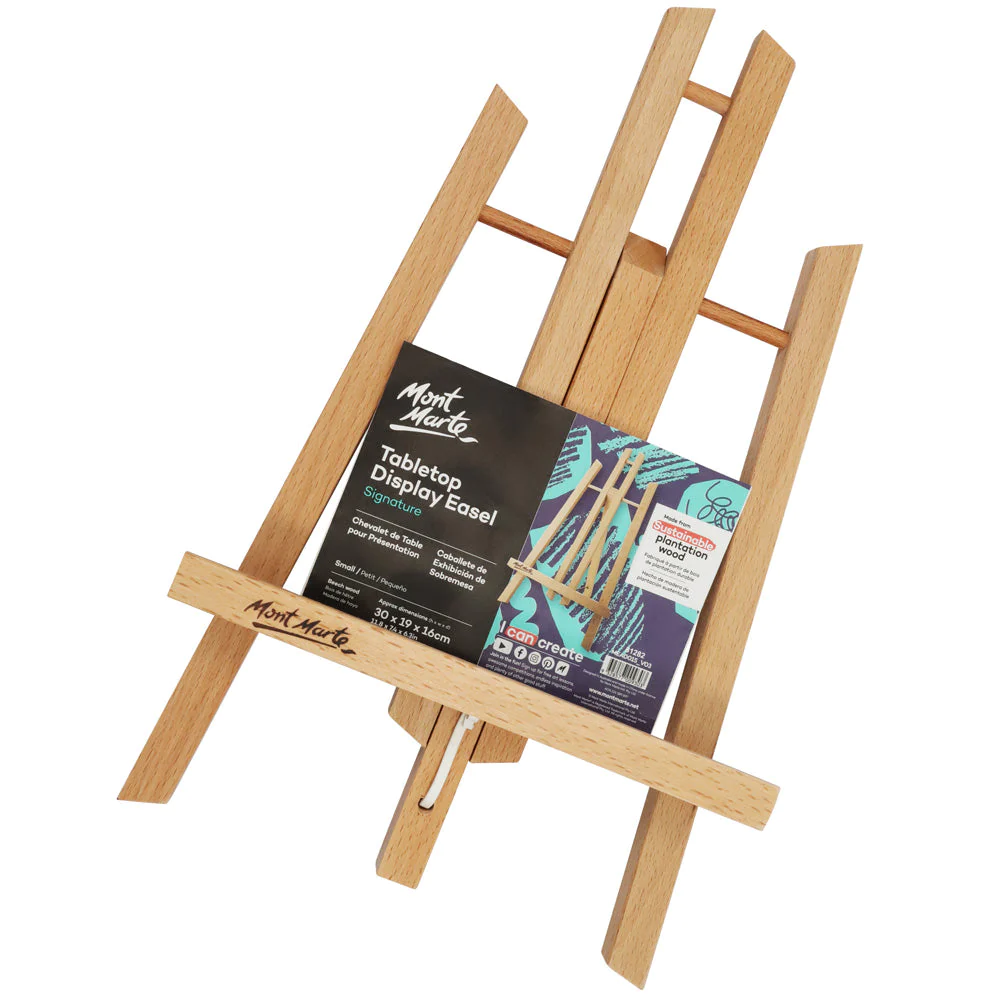Caballete Mini de Exhibición de Mesa Signature de Madera de Haya - Pequeño 30x19x16 cm.- MEA0015 - Mont Marte