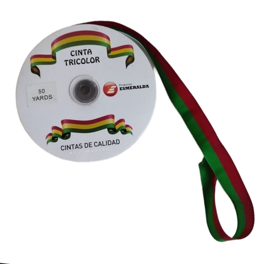 1/ Un Metro de Cinta de Tela Bandera de La Paz con Ancho de 2,5 cm.