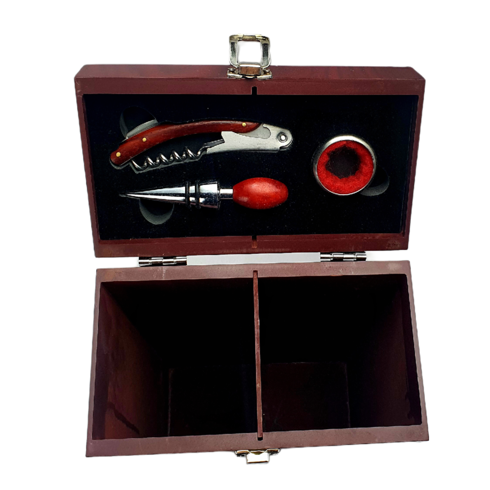 Porta Vinos de Madera Para 2 Botellas Con Accesorios - PV02