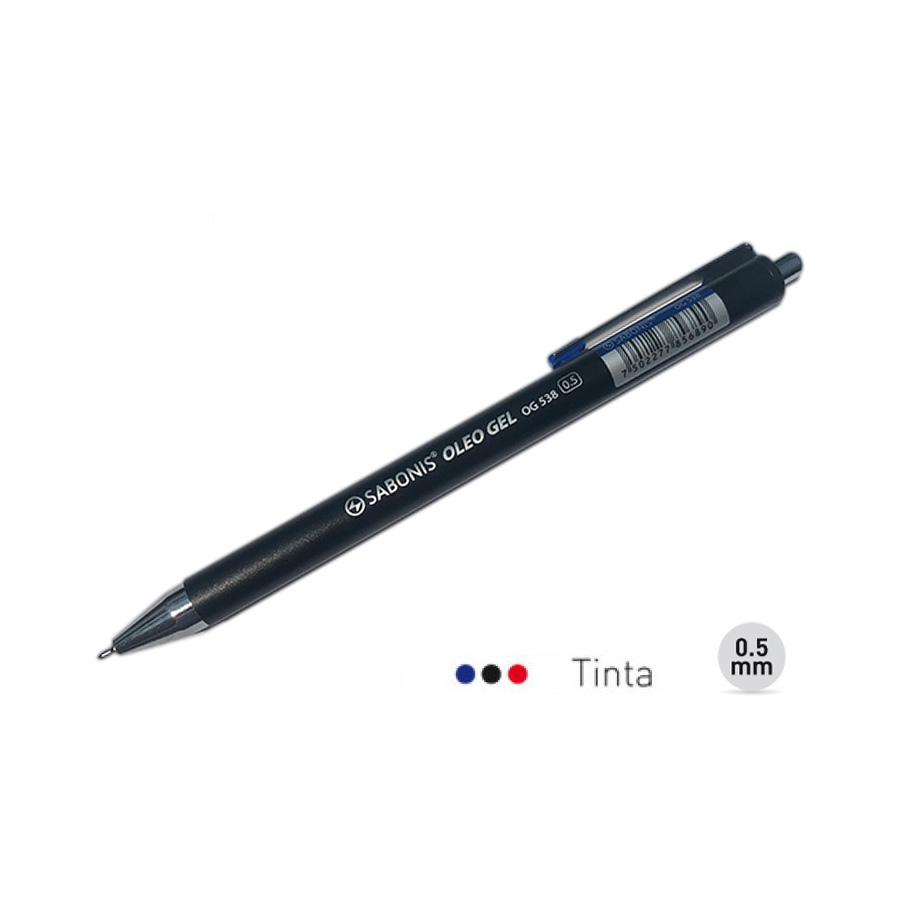 Bolígrafo Retráctil Color Azul Oleo Gel 0.5 Mm Sabonis Modelo OG538