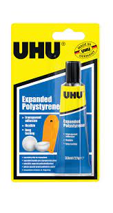 Pegamento para Plastoformo (Poliestireno Expandido), 33ml - BL HHR - UHU