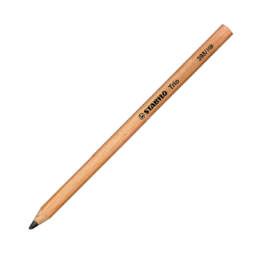 Lápiz Jumbo / Grueso de Grafito Trio Color Negro - STABILO - 398/HB
