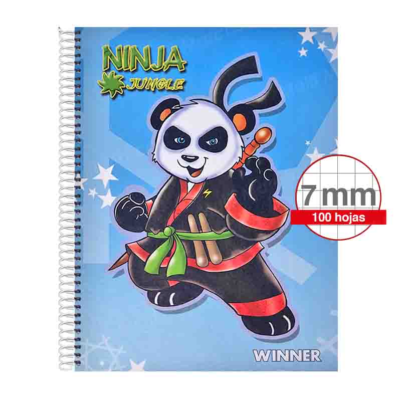 Cuaderno Espiral Tamaño Carta de 100 Hojas Cuadrícula de 7 mm WINNER