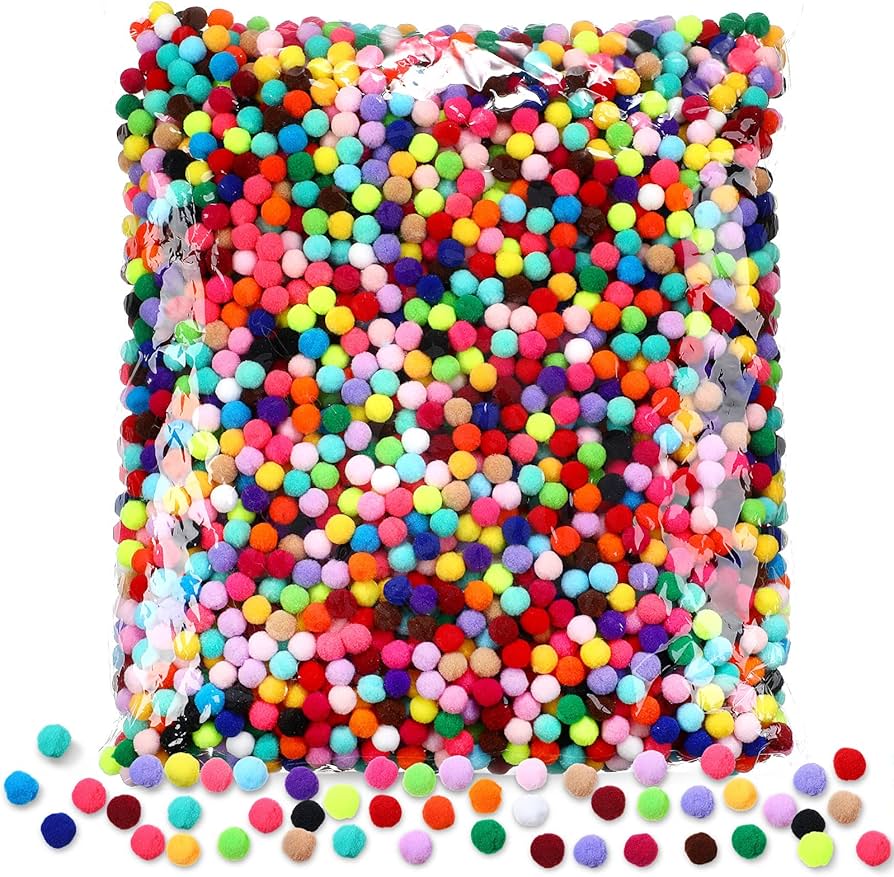 Bolsa de 500 Pompones / Bolitas de Fieltro de Colores de 1 Cm. de Diámetro #1