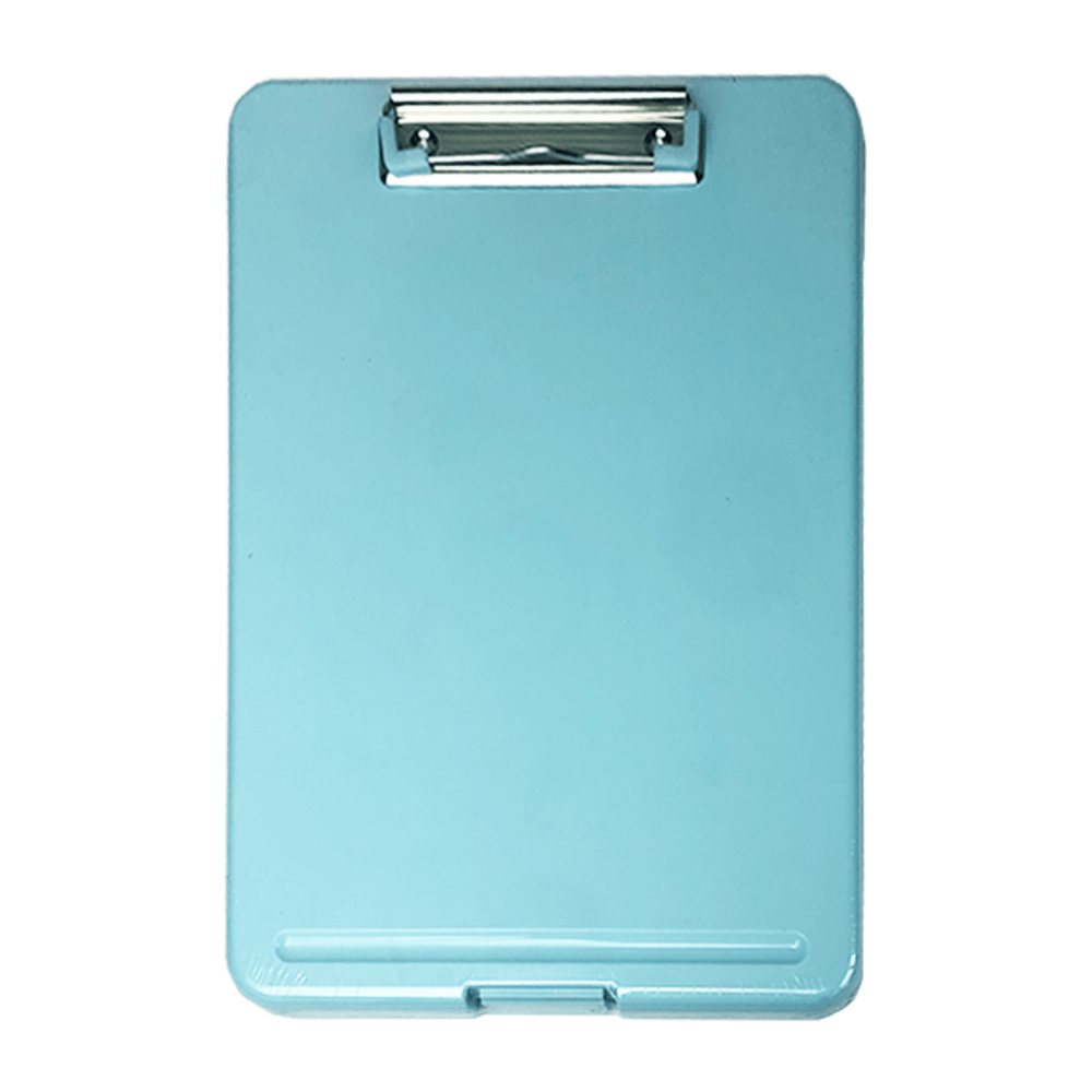 Plancheta Plastica con Clip Plano Tamaño Carta con Almacenaje Colores Pasteles 2 cm Alto MX-83002