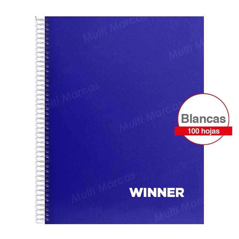 Cuaderno Espiral Tamaño Carta con Hojas Blancas WINNER