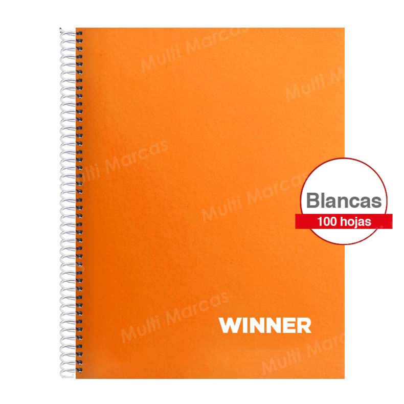 Cuaderno Espiral Tamaño Carta con Hojas Blancas WINNER