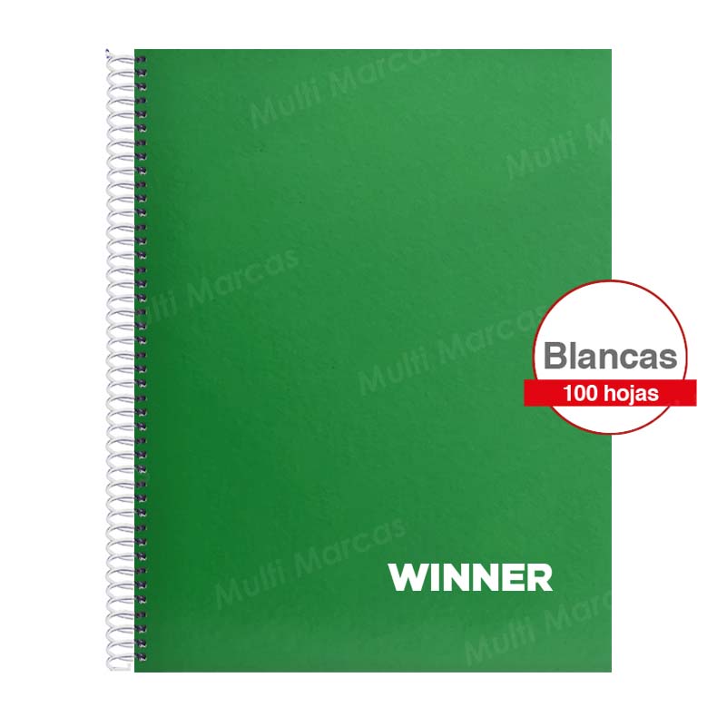 Cuaderno Espiral Tamaño Carta con Hojas Blancas WINNER