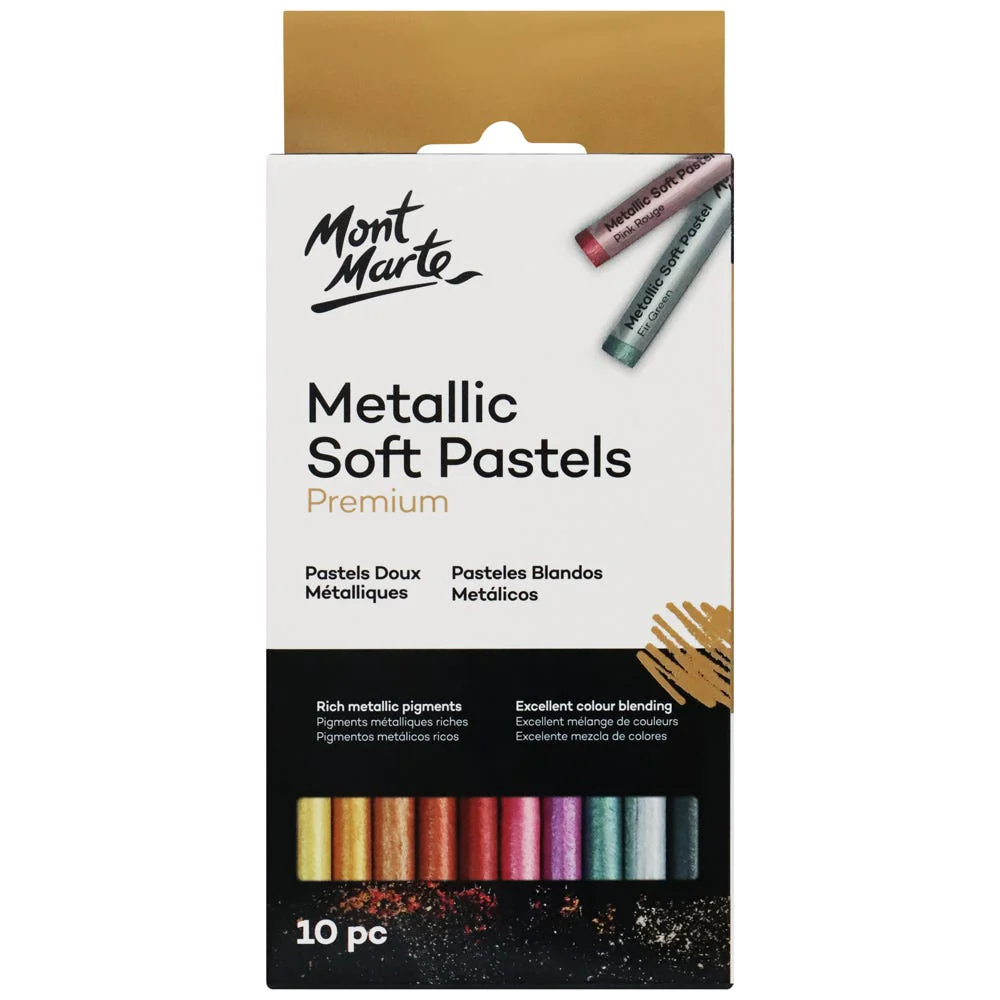 Set Pasteles Metalicos Soft por 10 unid. Premium Mont Marte MMPT0019