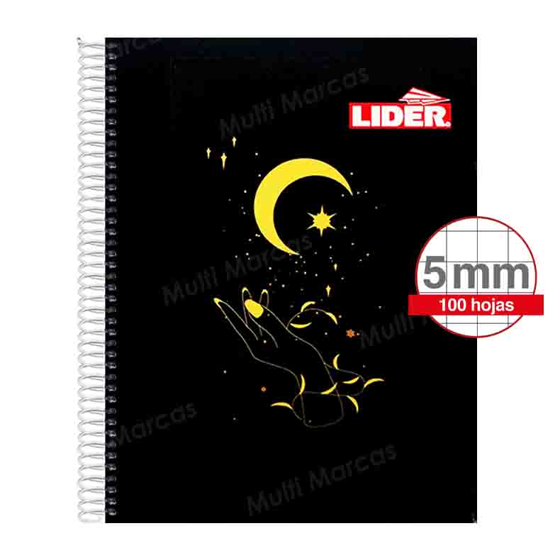 Cuaderno Espiral Tamaño Carta Cuadrícula normal 5 mm. Anillo Metálico, 100 Hojas - LIDER
