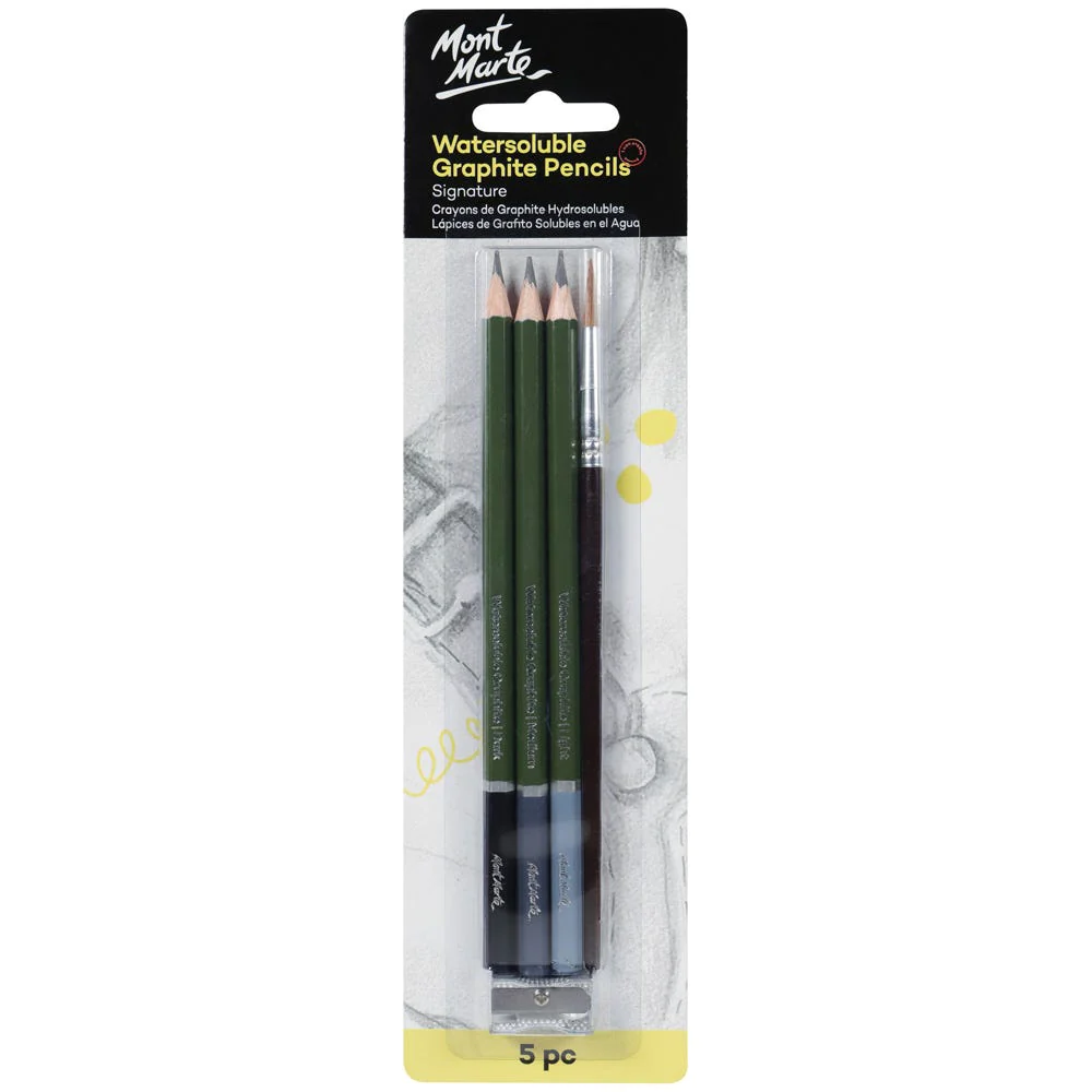 Set Lápices de Grafito Solubles en Agua por 5 unid. MONT MARTE MPN0123