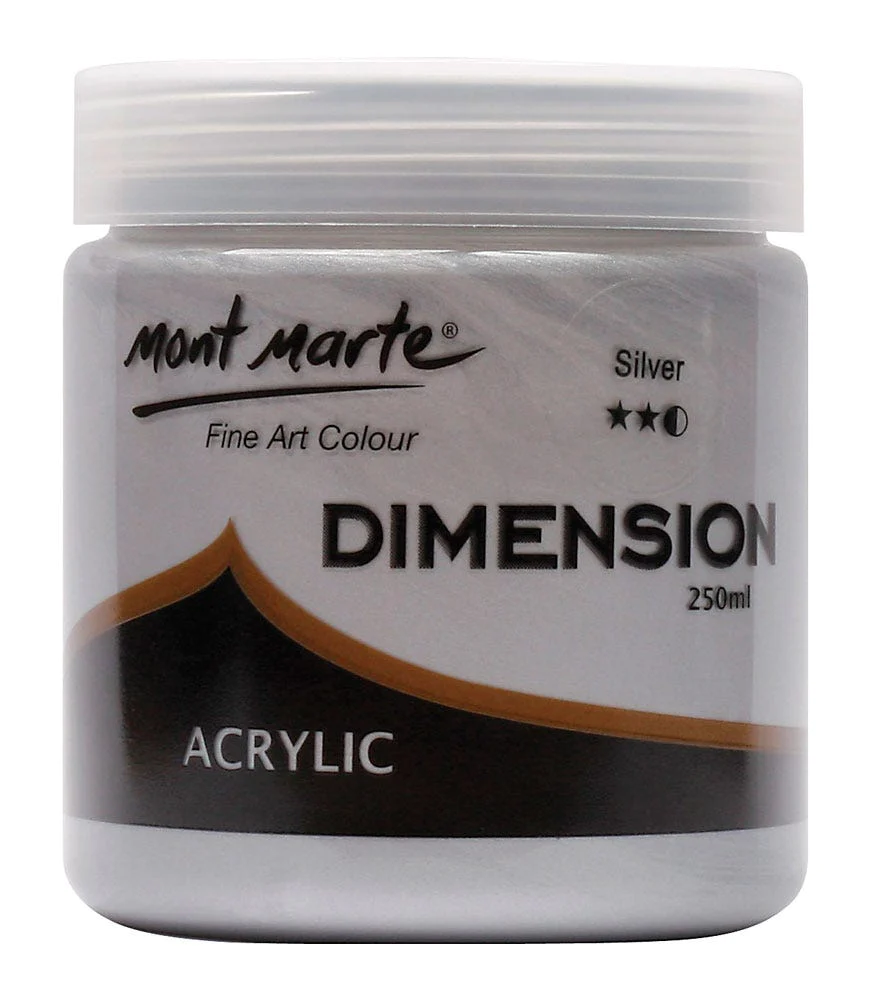 Pintura Acrílica Plata en Bote 250 ml Mont Marte PMDA2543