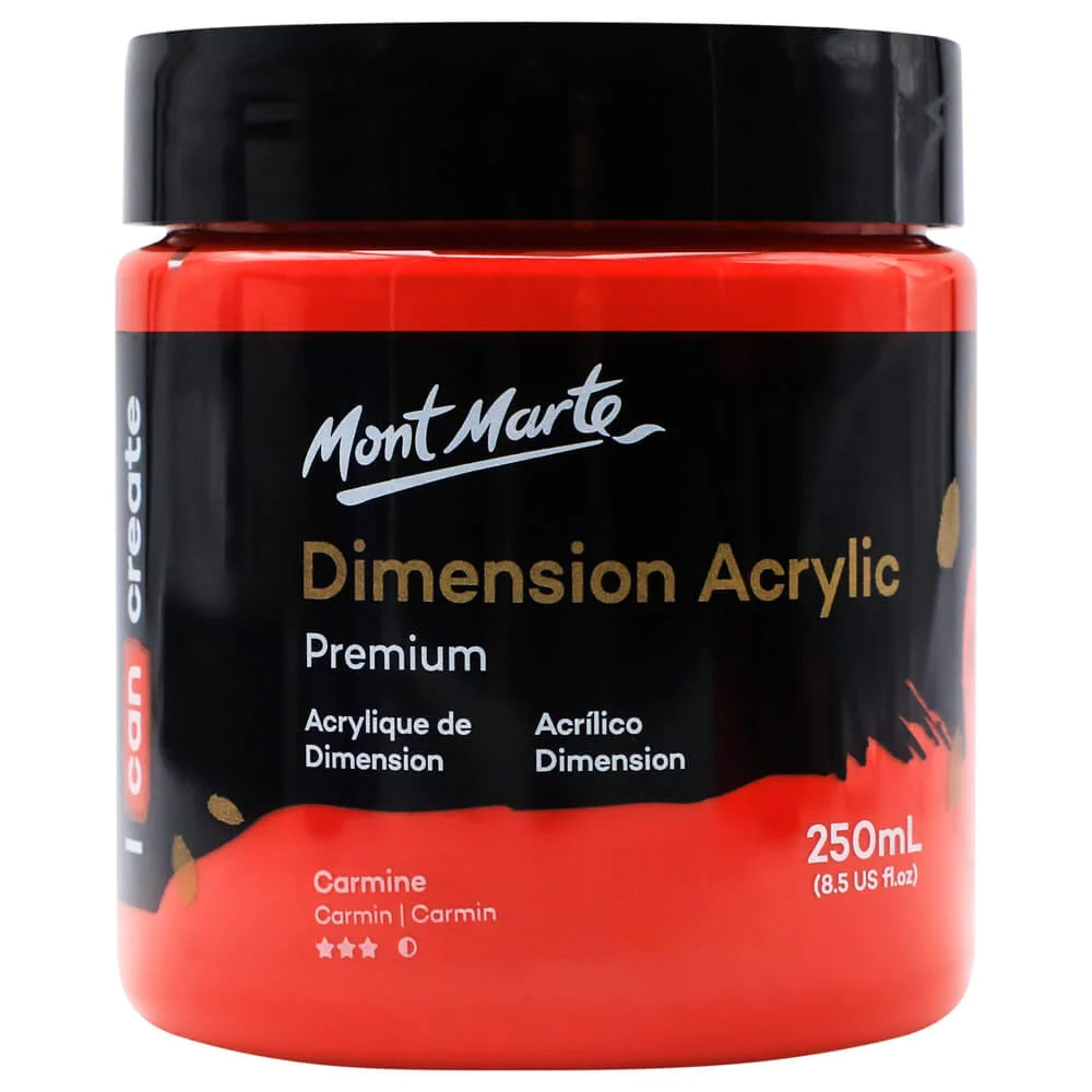 Pintura Acrílica Carmín en Bote 250 ml Mont Marte PMDA2512