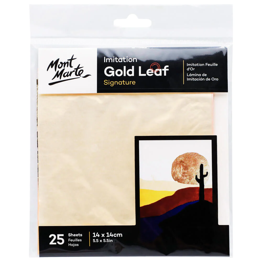 Láminas de Imitación Oro 14x14 cm de 25 Hojas MONT MARTE MAXX0022