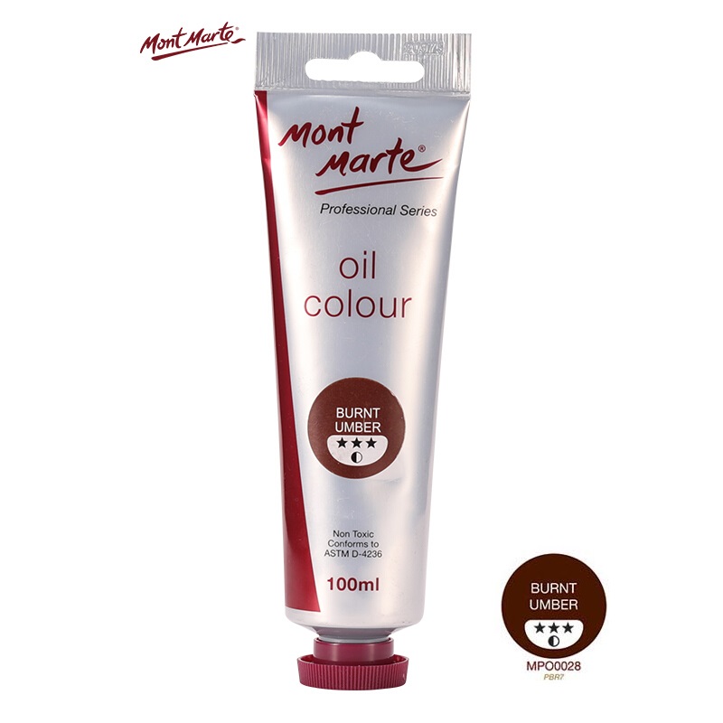 Pintura al Oleo 100 ml Profesional Series Marrón Oscuro MONT MARTE MPO0028