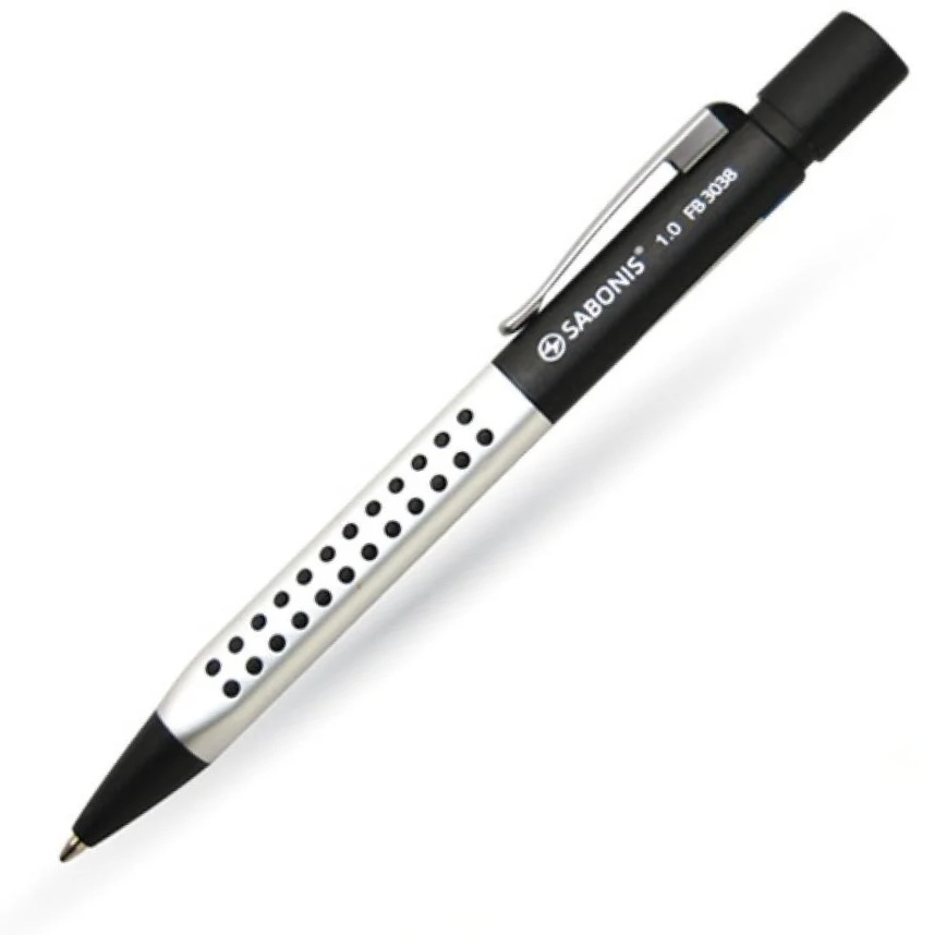 Boligrafo Retráctil Office Line con Grip Engomado Punta Media Color Rojo - FB3038 - SABONIS