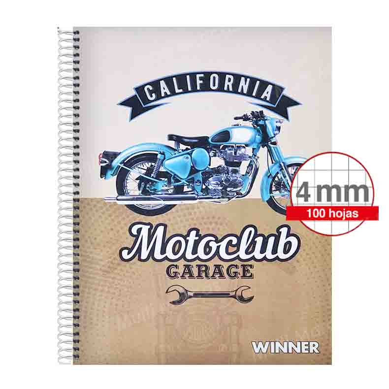 Cuaderno Espiral WINNER con Diseño Y Pleno Tamaño Carta Cuadrícula Intermedia 4 mm