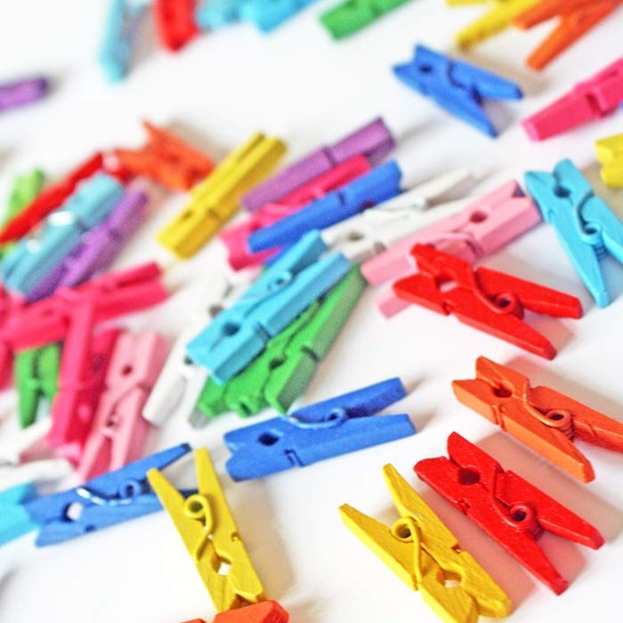 Mini Ganchos Clip Madera de Colores - DM354