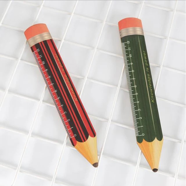 Regla De Madera Animada Forma de Lápiz De 12 Cm. - S726 - ZIYUE