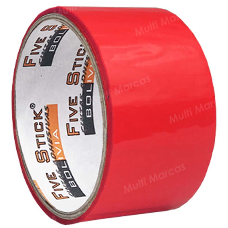 Cinta de Embalaje Color Rojo de 30 Yardas x 48 mm. - CE30R - FIVE STICK