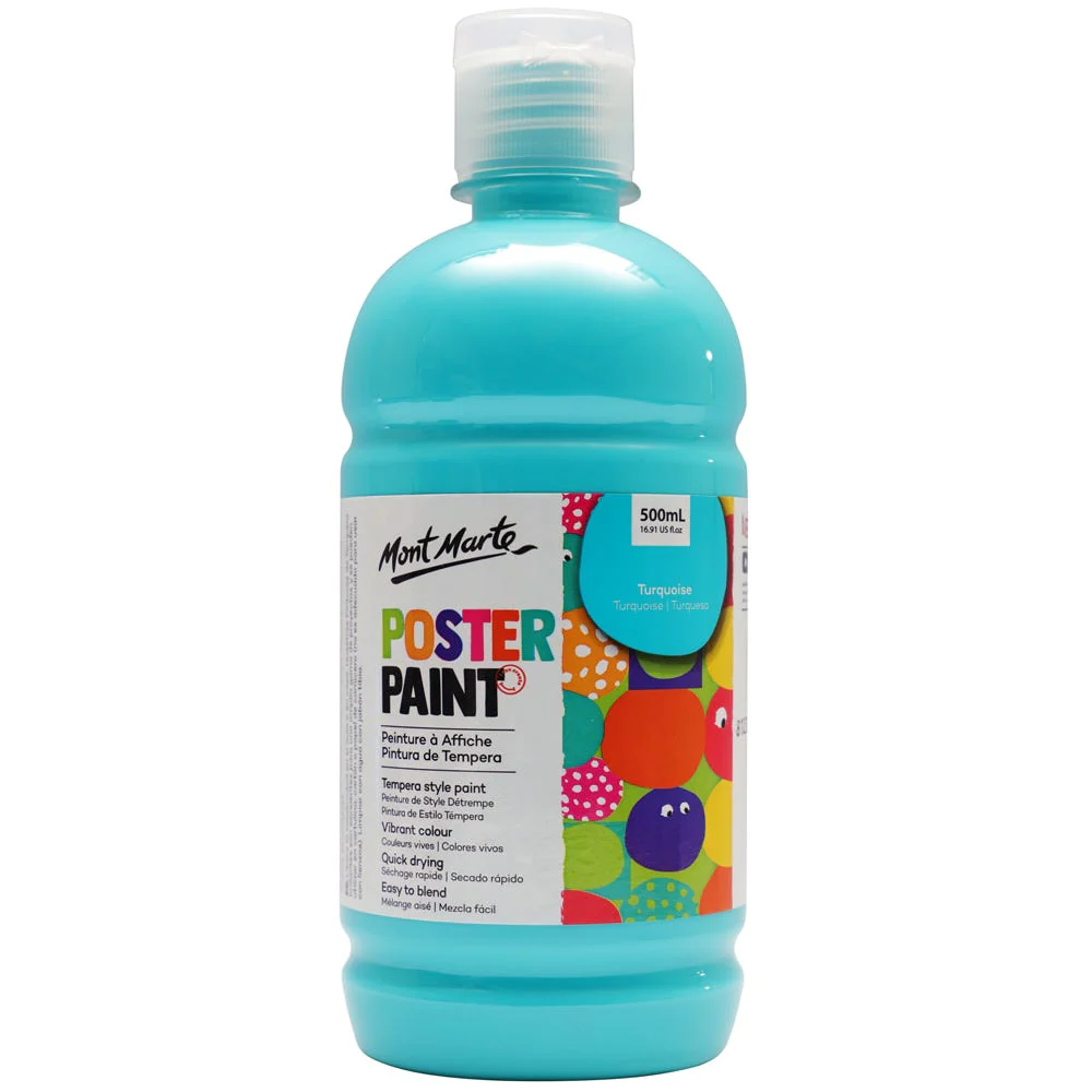 Bote de Témpera de 500 ml. Color Turquesa - MPST0016 - Mont Marte