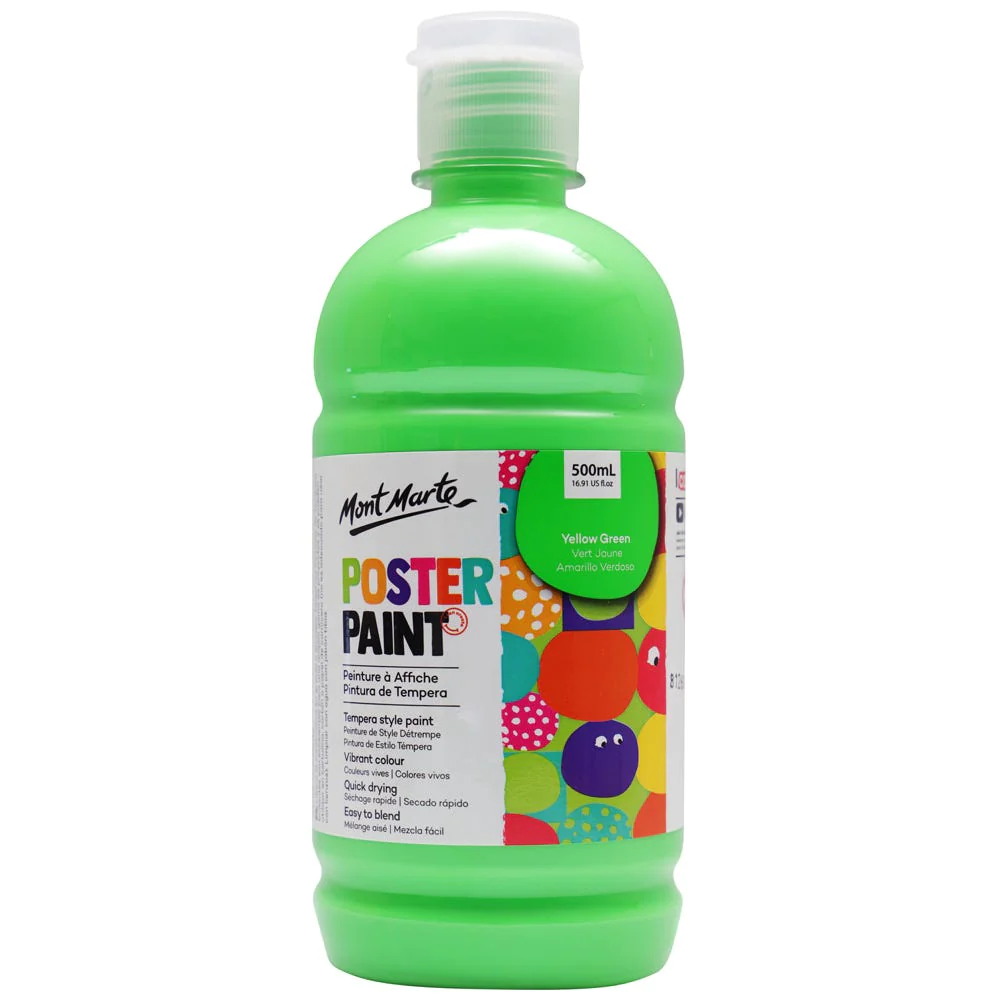 Bote de Témpera de 500 ml. Color Verde Claro / Amarillo Verdoso - MPST0005 - Mont Marte