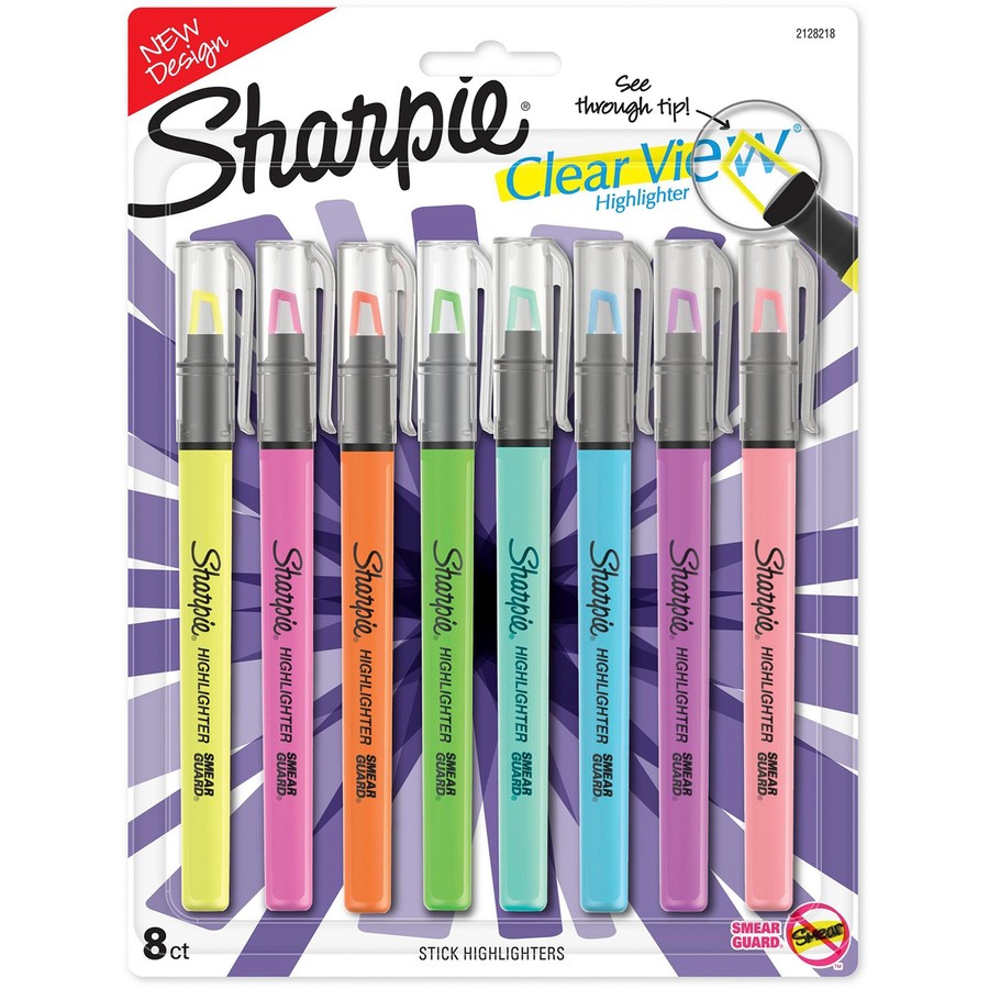 Juego de Resaltadores Sharpie Clear Stick 8 Unidades - 1966798 - Sharpie