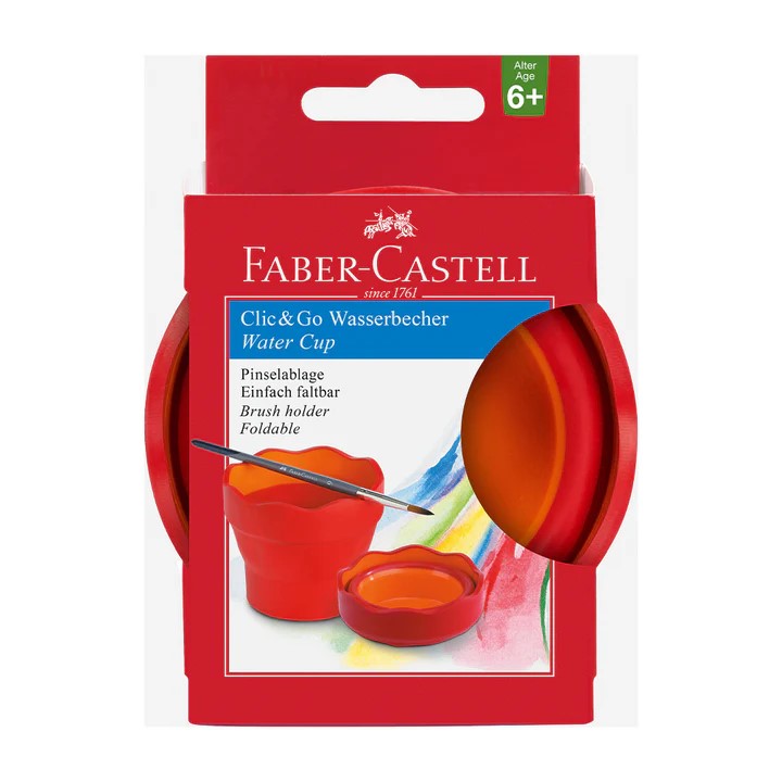 Vaso / Taza  Plegable de Goma Para el Agua Clic & Go, Color Mora  - 181517 - Faber-Castell