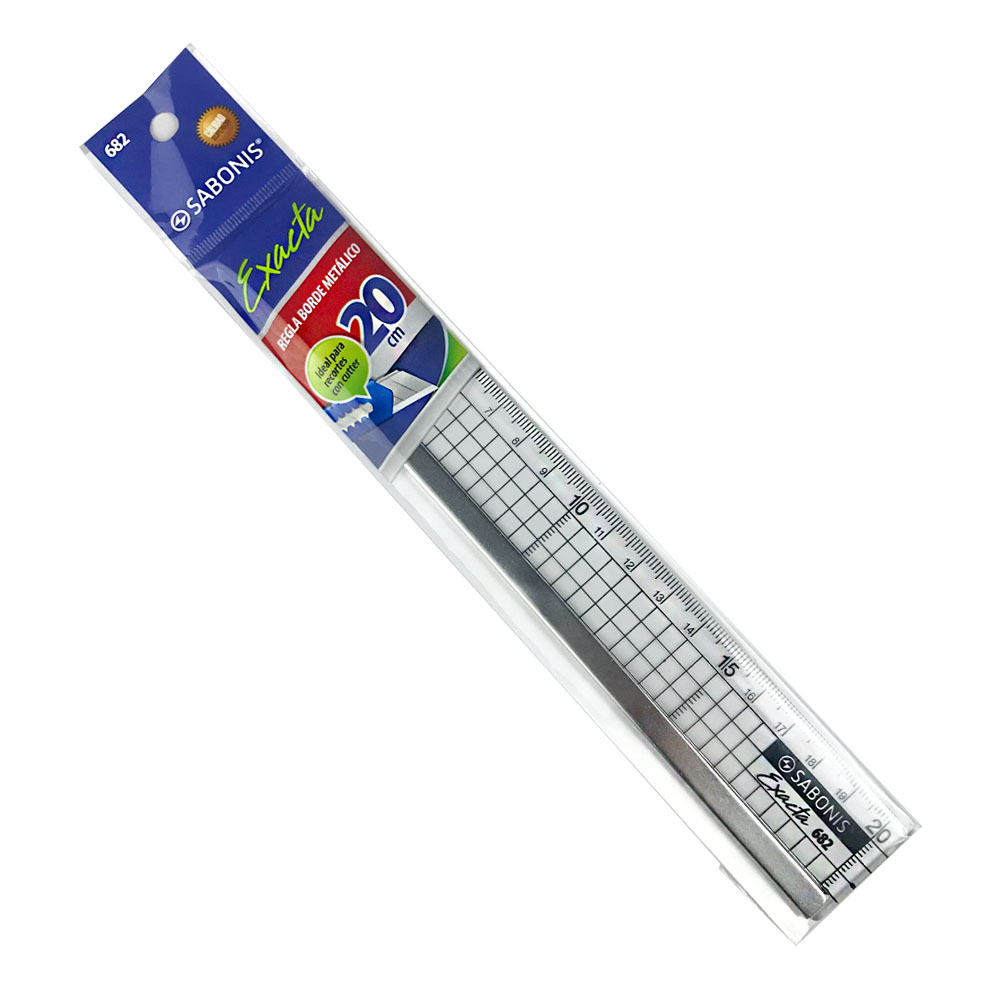 Regla Exacta Borde Metálico 20 cm.  SABONIS 682