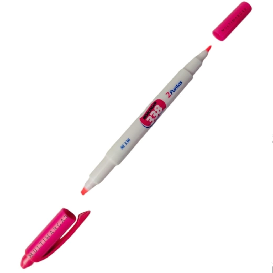Resaltador Doble Punta Color Rosado RE338U - SABONIS