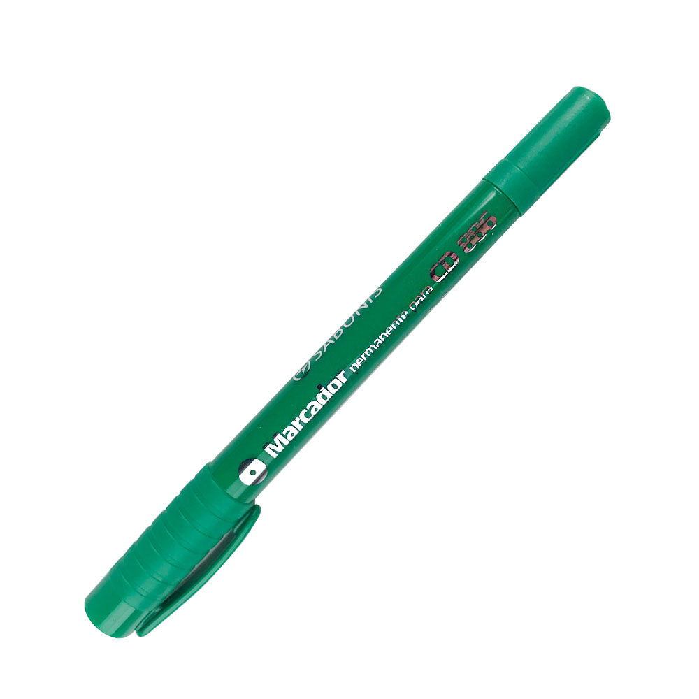 Marcador Permanente / Indeleble de CD Doble Punta 886 Verde SABONIS