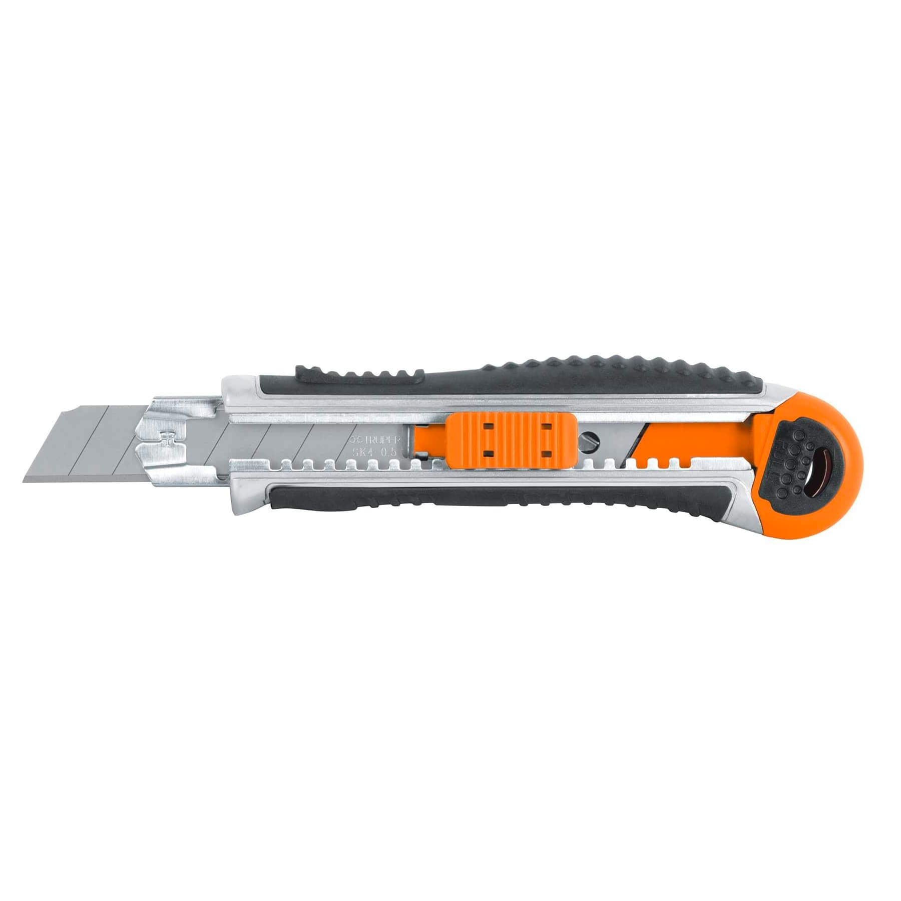 Cutter / Estilete Profesional Para Trabajo Pesado con Alma y Cuerpo Metálico y Grip, Expert + 5 Cuchillas de Acero SK2 de 18 mm.- CUT-6XX - 16976 - TRUPER