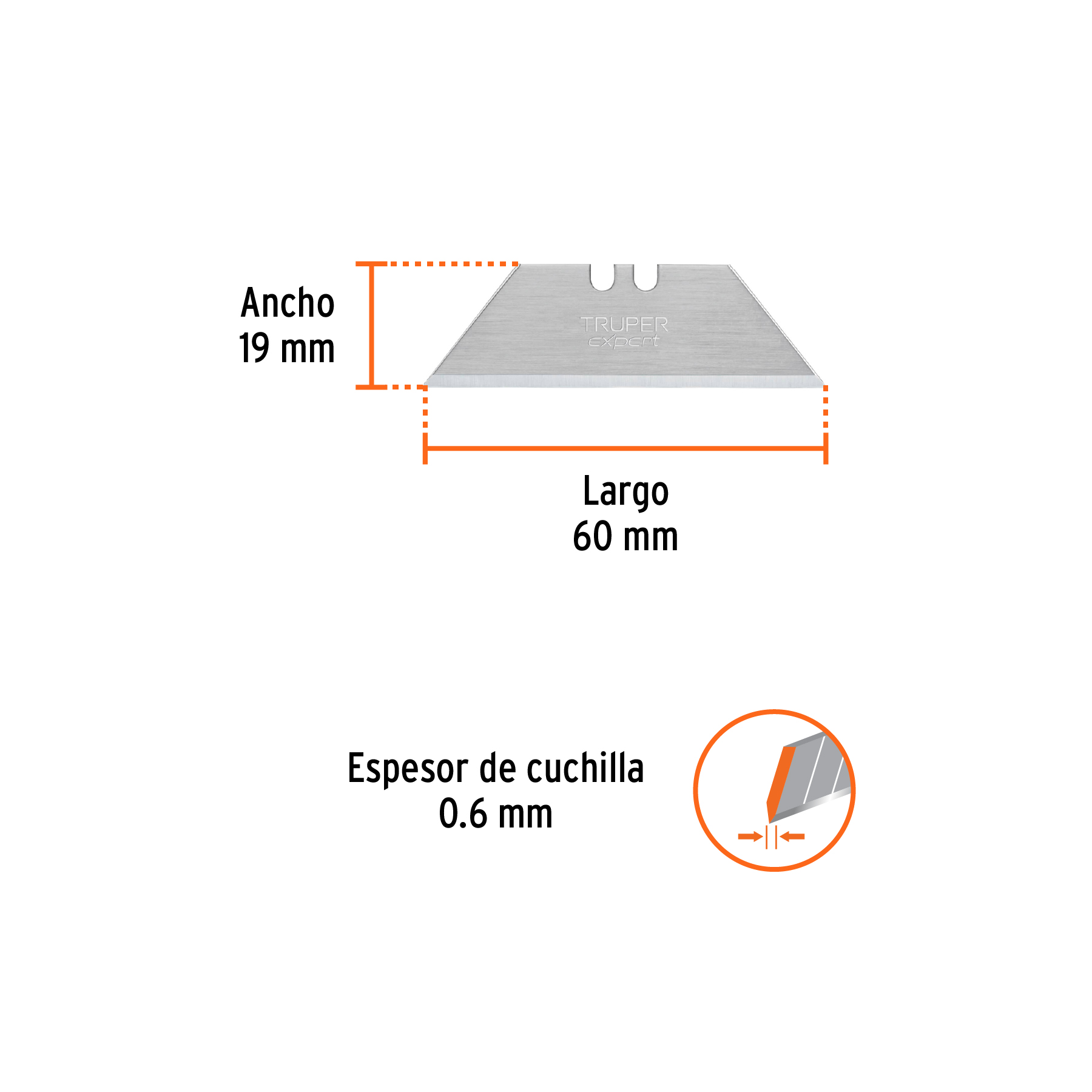 Set de 10 Cuchillas de Repuesto Para Navaja Multiusos, Material de Acero SK4 + Estuche Dispensador - REP-NM-10 - 16956 - TRUPER