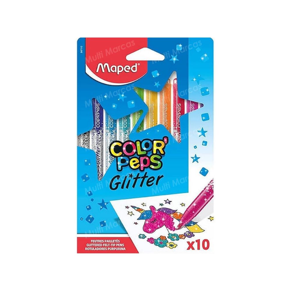 Set de 10 Rotuladores / Marcadores con Glitter -  847110  - MAPED
