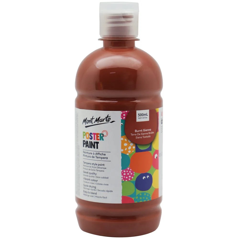 Bote de Témpera de 500 ml. Color Siena Tostado - MPST0018 - Mont Marte