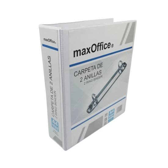Carpeta Blanca de 2 Anillas Tamaño A4 1.5" Pulgadas / 38 mm. - MX-A4B2R15 - maxOffice