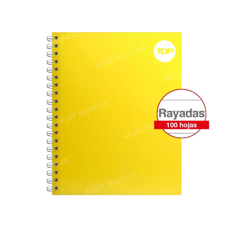 Cuaderno Anillado Medio 1/2 Oficio TOP Pleno con 100 Hojas Rayadas