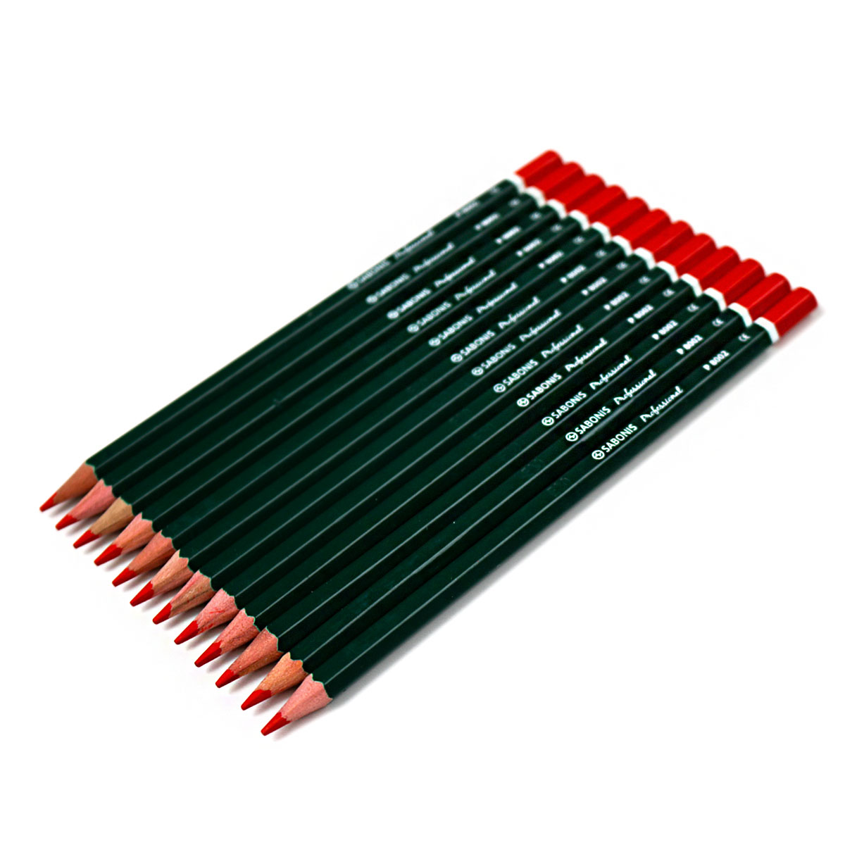 Docena de Lápiz Rojo (cáscara verde) P8002A SABONIS